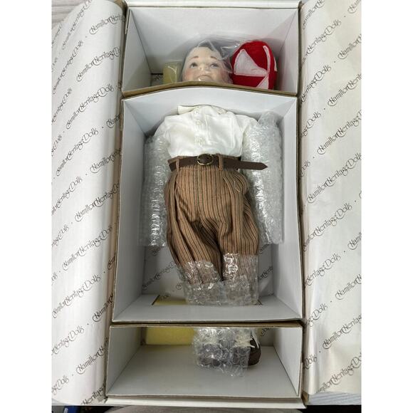VTG 90s Spanky Porcelain Doll Little Rascals Boxed with COA Hamilton Collection - Picture 7 of 8